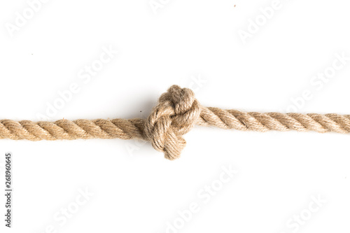 nautical rope knot isolated on white background.