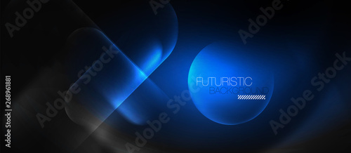 Neon glowing techno lines, hi-tech futuristic abstract background template