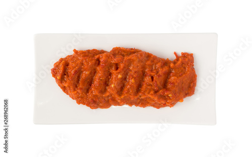 Ajvar or Pindjur Orange Vegetable Spread made from Bell Peppers photo