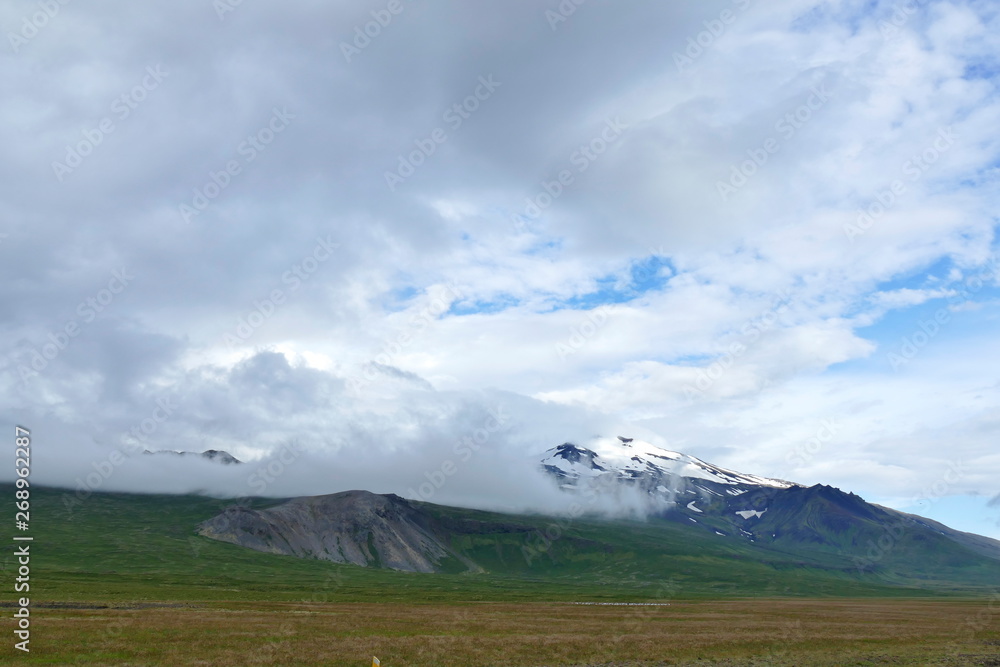 Snaefellsjökull hiding behind clouds