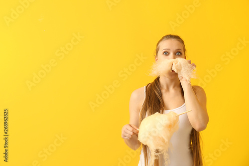 Beautiful woman with cotton...