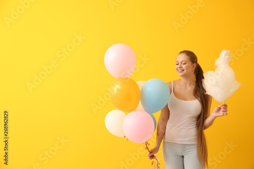 Beautiful woman with cotton...