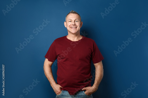 Handsome middle-aged man on...