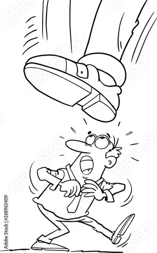 little businessman under the big shoe