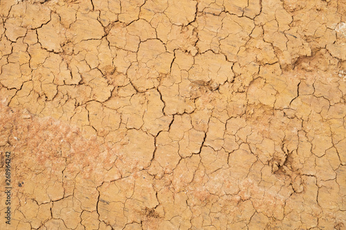 The cracked earth/ground in drought, Soil texture and dry mud, Dry land.