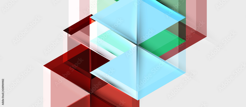 Bright color hexagon geometrical composition background, business presentation template