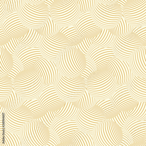 striped balls floating seamless pattern in gold ivory shades