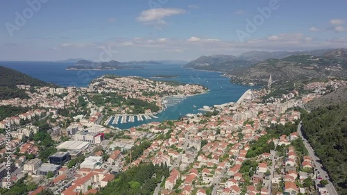 Aerial drone flight over Dubrovnik, Croatia photo