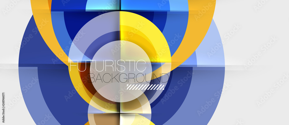 Fototapeta premium Geometric design abstract background - circles