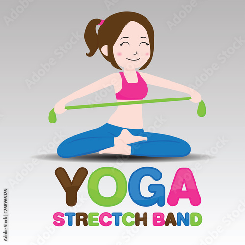 cartoon Yoga Strectch Band., vector. © Zinsmute