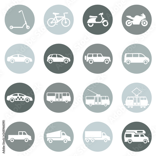 Vector Set of  Ground Transportation Icons
