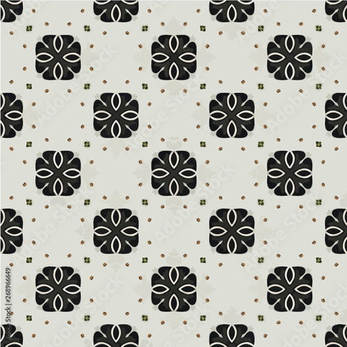 Abstract geometric seamless pattern handmade ethnic and tribal motifs. Bohemian ethnic tile printing