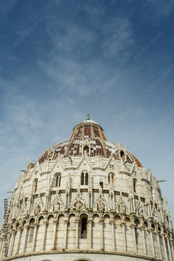 Pisa baptistery view in Italy
