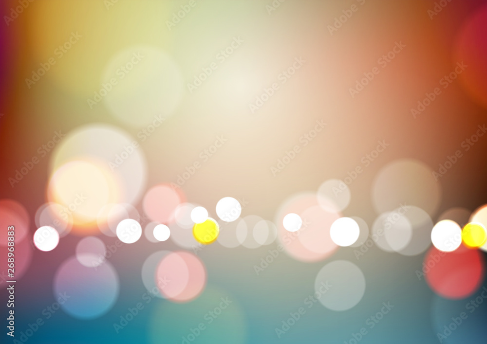 Abstract bokeh light on blurred colors background