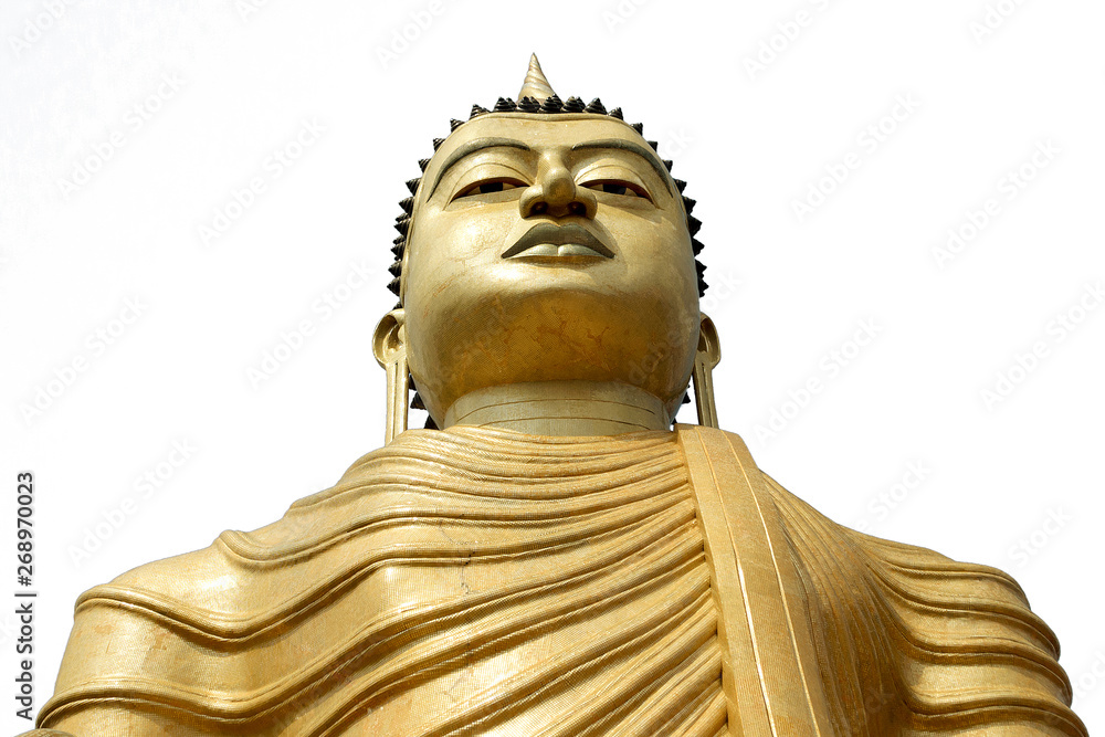 Buddha statue in gold, bottom view Stock Photo | Adobe Stock