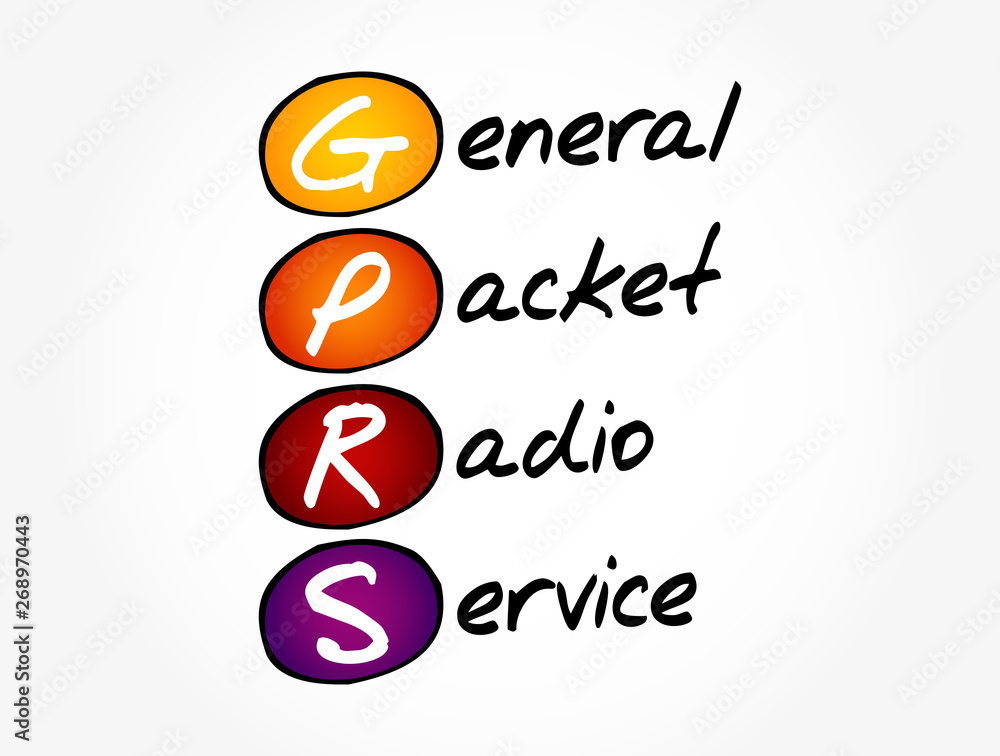 GPRS - General Packet Radio Service acronym, technology concept background GPRS - General Packet Radio Service acronym, technology concept background