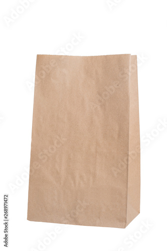 Paper bag on white background