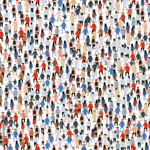 Large group of people. Seamless background