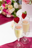 champagne with strawberry