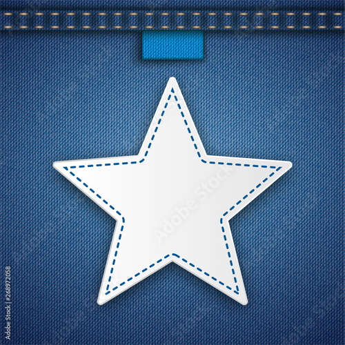 Jeans Ribbon Star Blue Seam