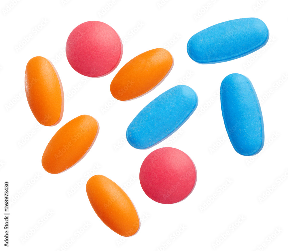 colorful pills isolated on white colorful pills isolated on white