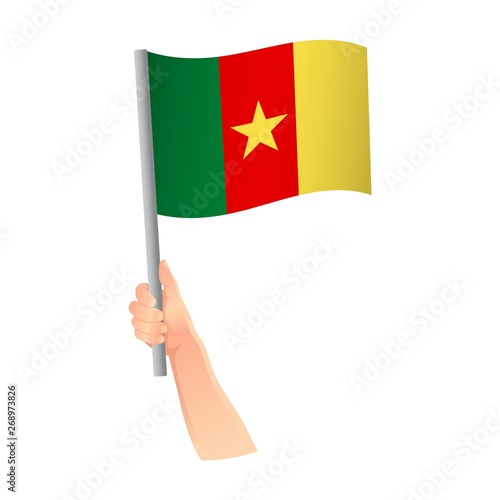 Cameroon flag in hand icon © Visual Content