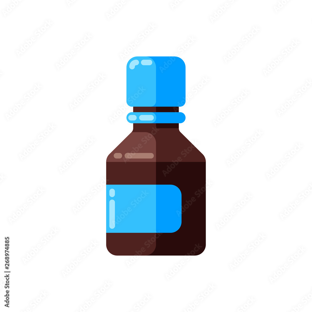 Medicine bottle icon in flat style.
