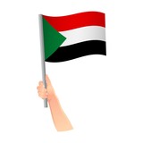sudan flag in hand icon
