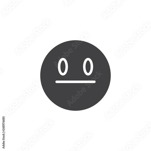 Neutral Face emoji vector icon. filled flat sign for mobile concept and web design. Straight Face emoticon glyph icon. Symbol, logo illustration. Vector graphics