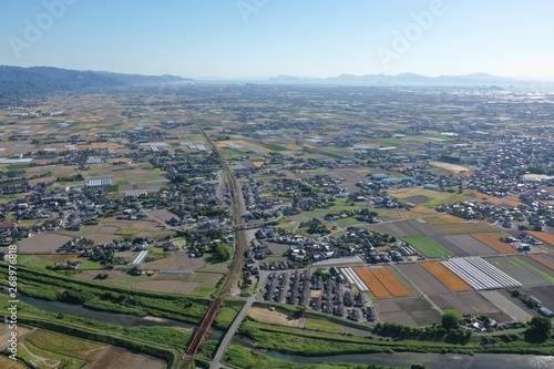  Japanese rural landscape shot from the sky