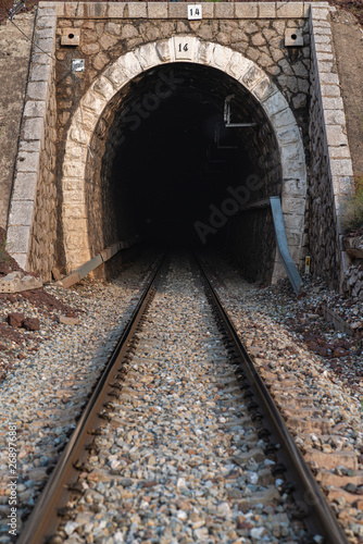 Low angle shot of railway track