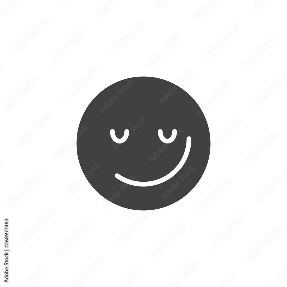 Fototapeta premium Grinning face emoji vector icon. filled flat sign for mobile concept and web design. Sassy Face emoticon glyph icon. Symbol, logo illustration. Vector graphics