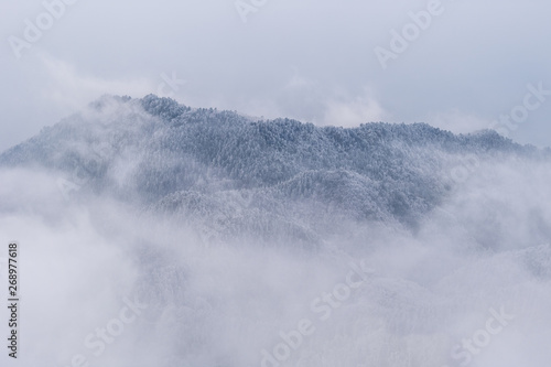 winter background in mountains