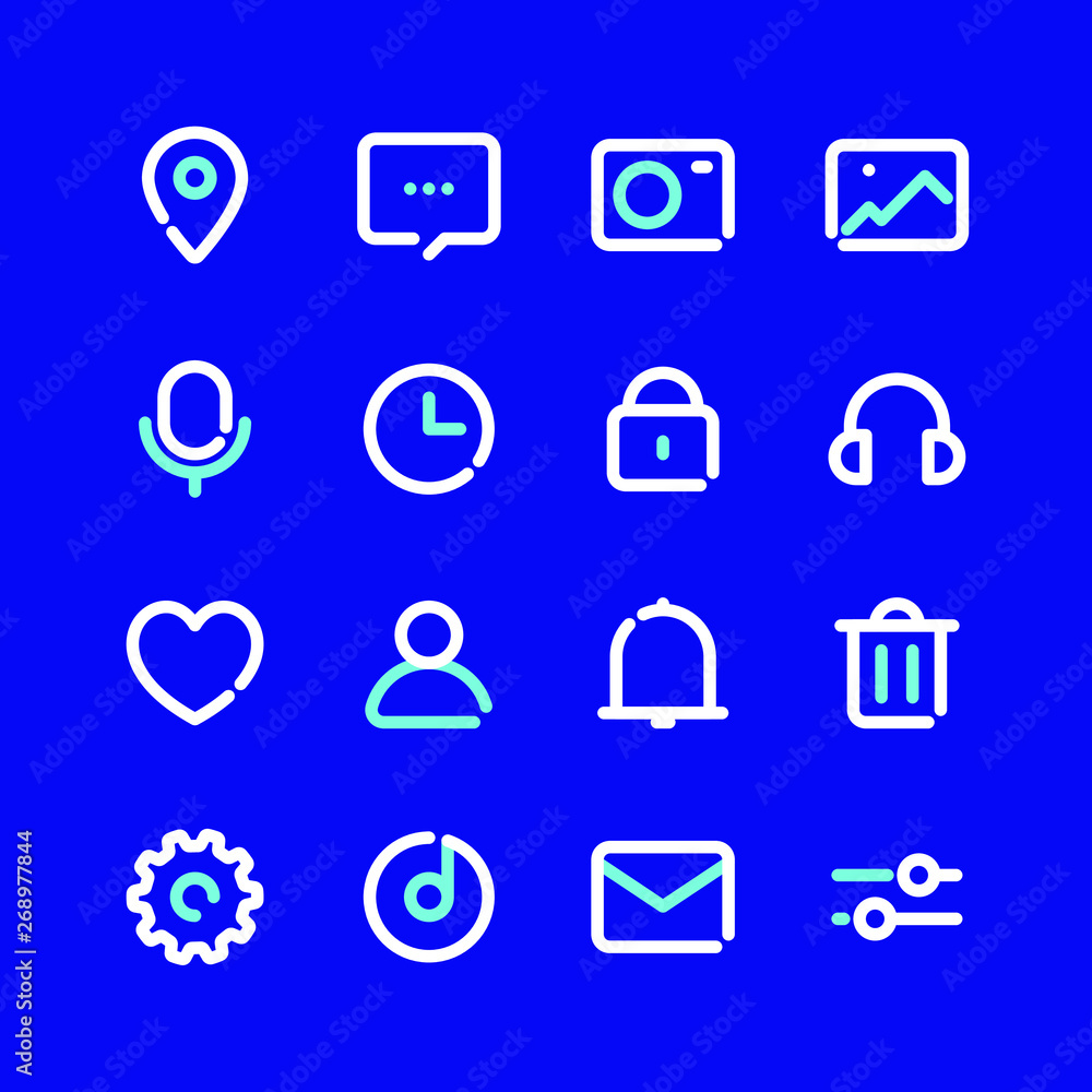 UI UX bold line icons set for web design and applications UI UX bold line icons set for web design and applications