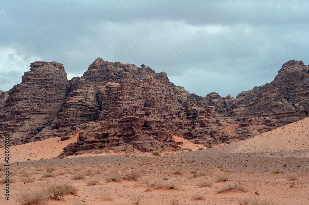 wadi rum desert landscape in Jordan