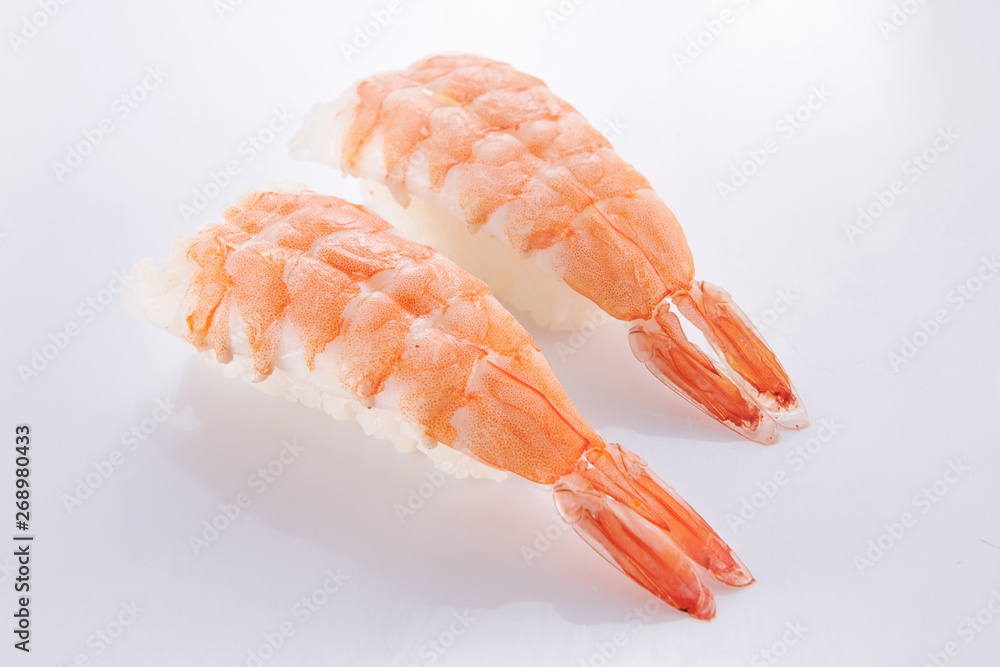 japanese food. sushi with seafood on white background japanese food. sushi with seafood on white background