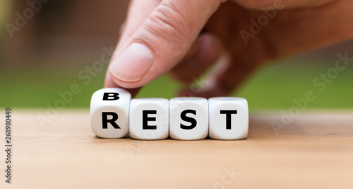 Best of the rest. Hand turns a dice and changes the word "rest" to "best".