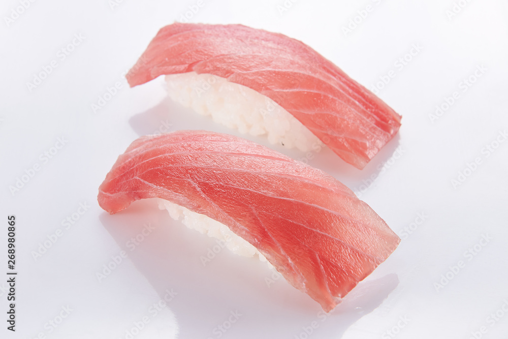 japanese food. sushi with seafood on white background japanese food. sushi with seafood on white background