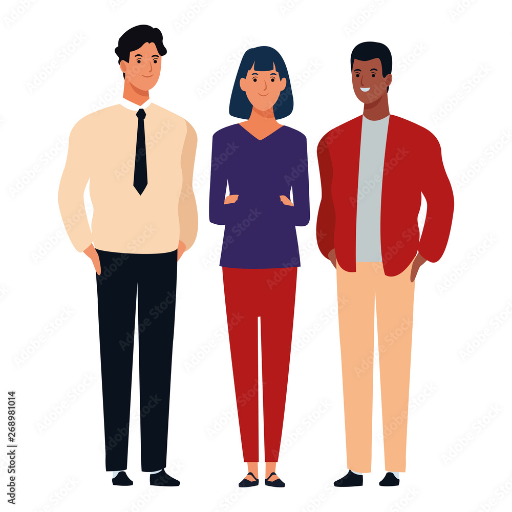 Fototapeta premium group of people avatar cartoon character