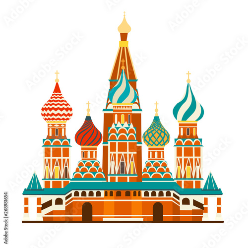 Kremlin palace in Russia. St. Basil s Cathedral on Red square. Isolated on white background
