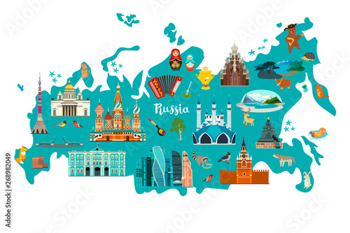 Obraz na plátně Russia vector map illustration