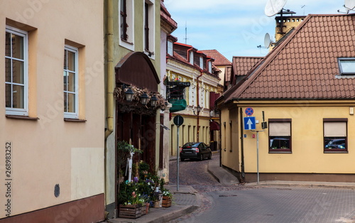 Narrow street in the old town of Vilnius © vladuzn