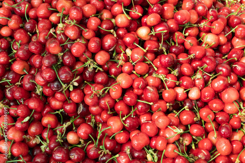 Fresh organic cherry background