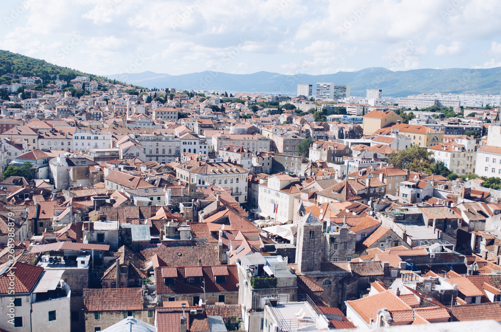 Topview of the city of Split, Croatia 