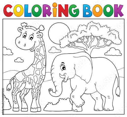 Coloring book African nature topic 8