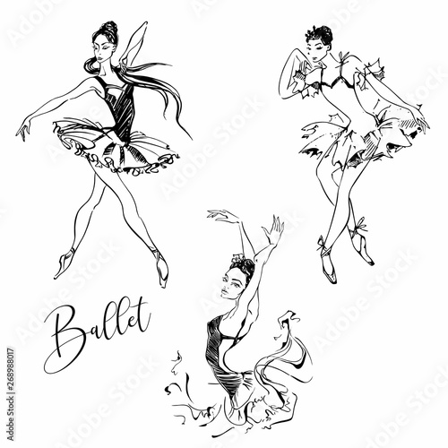 Ballerina. Dancer. Ballet Carmen  Graphics Vector illustration