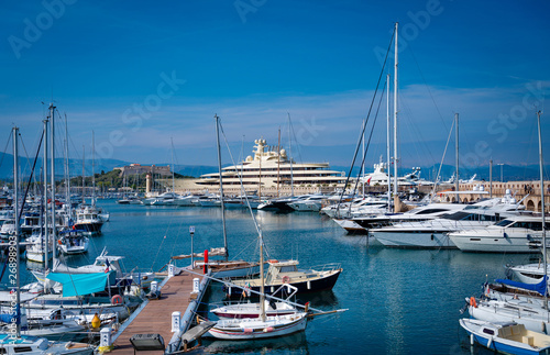 The marina of Antibes, france. © borisbelenky