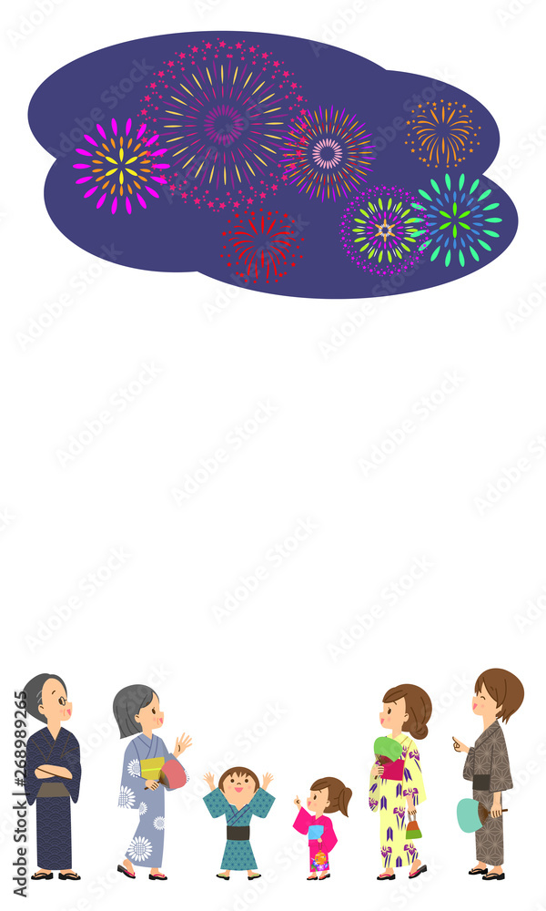 3世代親子　打ち上げ花火　夏祭り　02