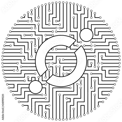 Icon - cryptocurrency coin. Vector thin line design single isolated icon. Lineart illustration on white background