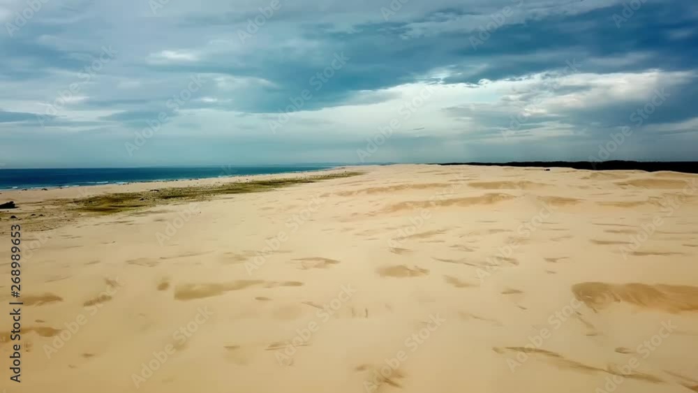 Cinematic Drone Aerial of Big Beach With Sand Dunes and Beautiful Skyline in Anna Bay National Park Australia 4k Cinematic Drone Aerial of Big Beach With Sand Dunes and Beautiful Skyline in Anna Bay National Park Australia 4k